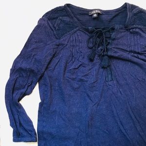 Navy Blue Long Sleeve Top